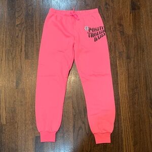 Justice Bright Pink Sweatpants with Graphic